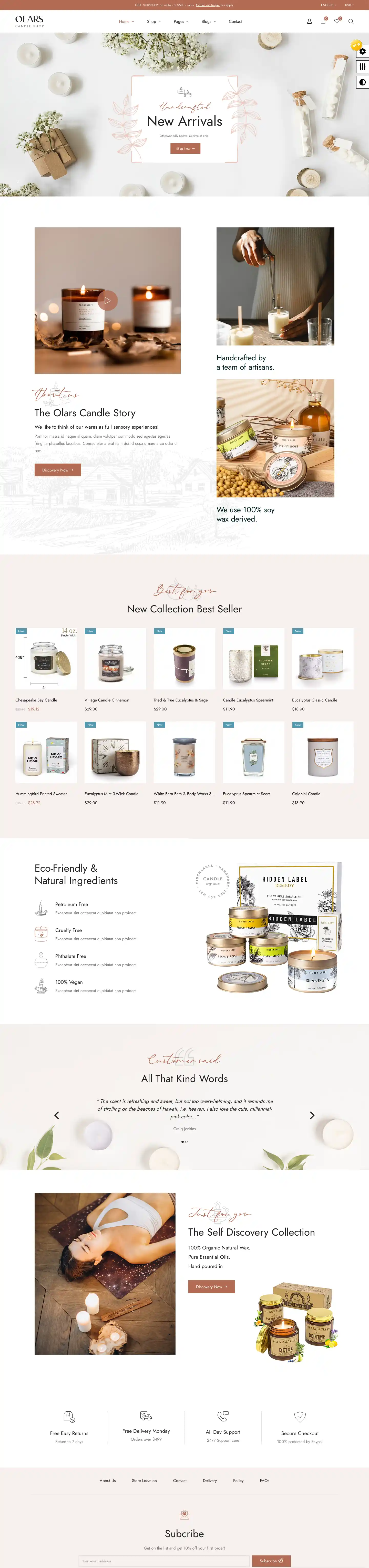 Olars - Giao Diện Web Bán Nến Thơm SEO chuẩn & Dễ Dùng