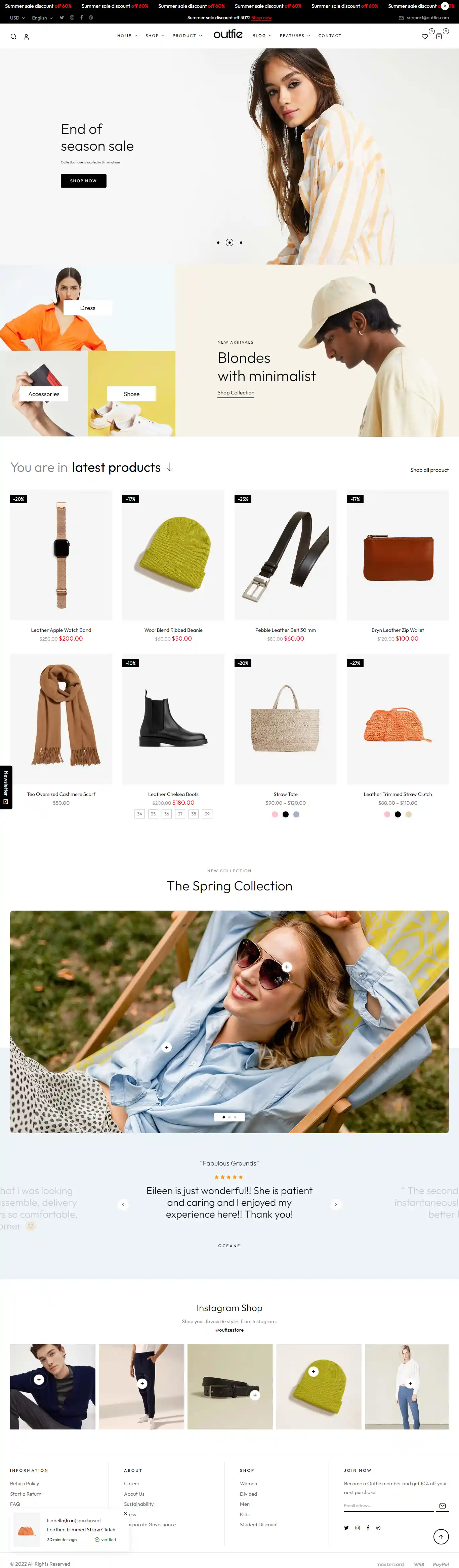 Outfie - Giao Diện Web Bán Quần Áo Nam Nữ Đẹp Chuẩn SEO