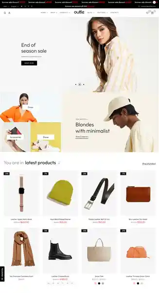 Outfie - Giao Diện Web Bán Quần Áo Nam Nữ Đẹp Chuẩn SEO