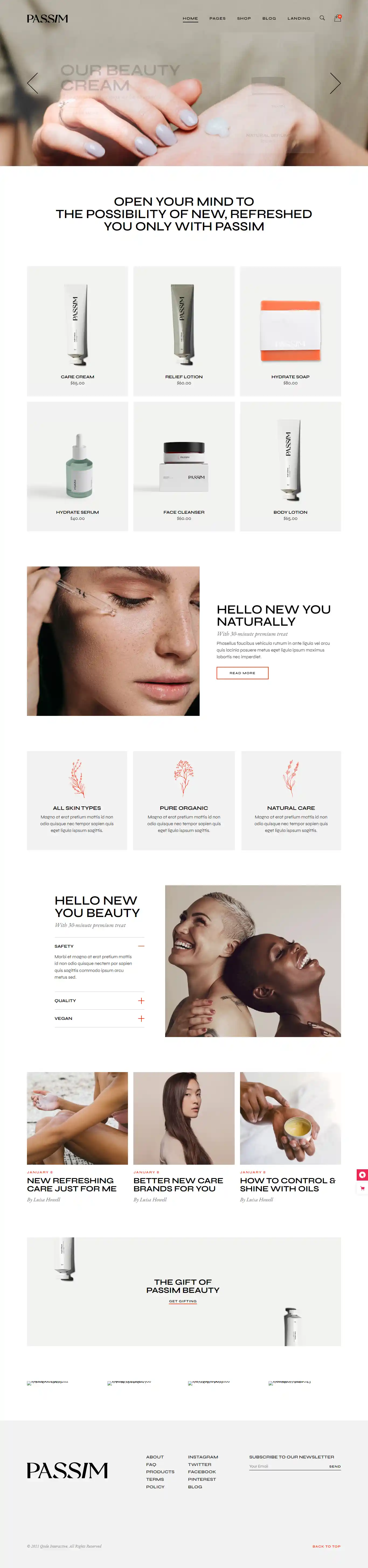 Passim: Mẫu Website Nhãn Hàng Son Môi & Dầu Thơm Chuẩn SEO