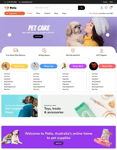 Petio: Mẫu Website Bán Đồ Dùng Thú Cưng Đẹp & Chuẩn SEO hình đại diện