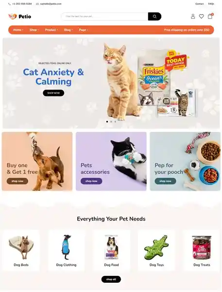Petio: Mẫu Website Dịch Vụ Thú Cưng & Thú Y Chuyên Nghiệp hình đại diện