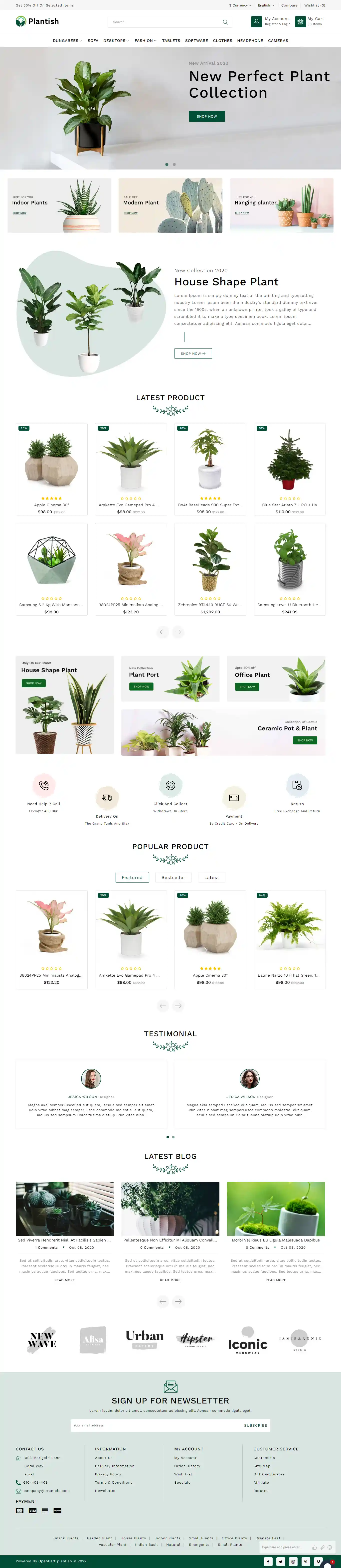 Platish – Giao diện website cửa hàng cây cảnh
