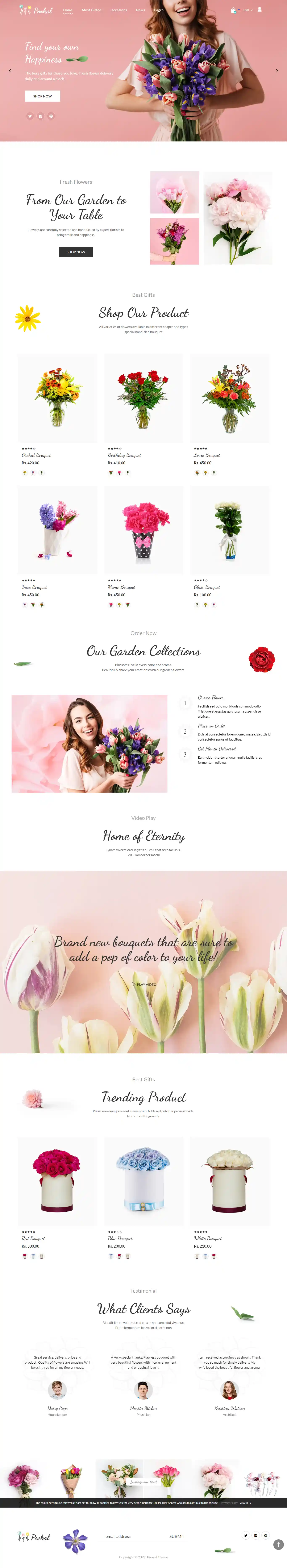 Pookal - Giao Diện Web Dịch Vụ Cây Cảnh Văn Phòng Đẹp