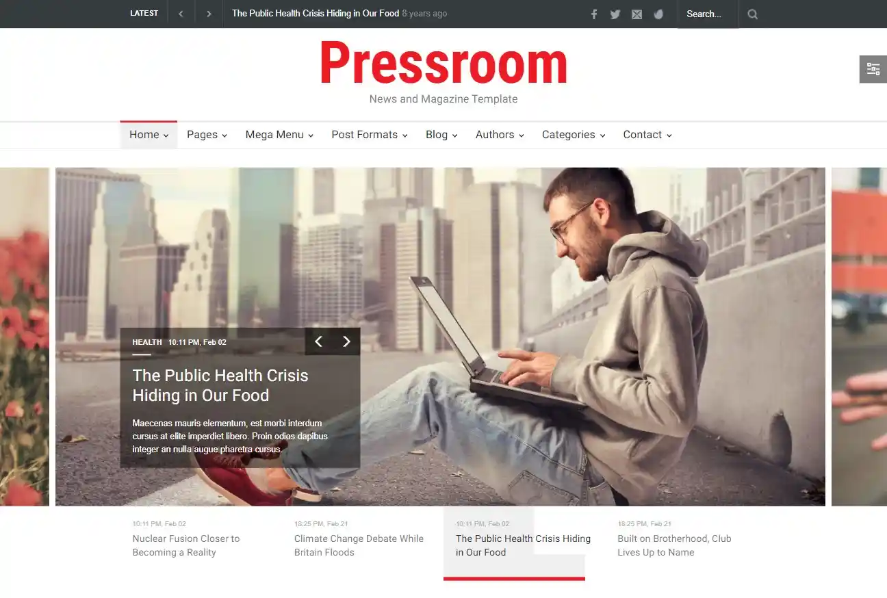 Pressroom – Giao diện website tin tức hiện đại