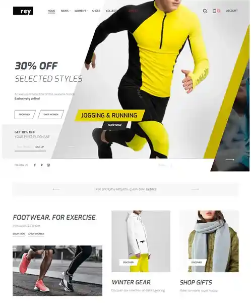 Rey: Mẫu Website Bán Đồ Thể Thao & Phụ Kiện Chuyên Nghiệp hình đại diện