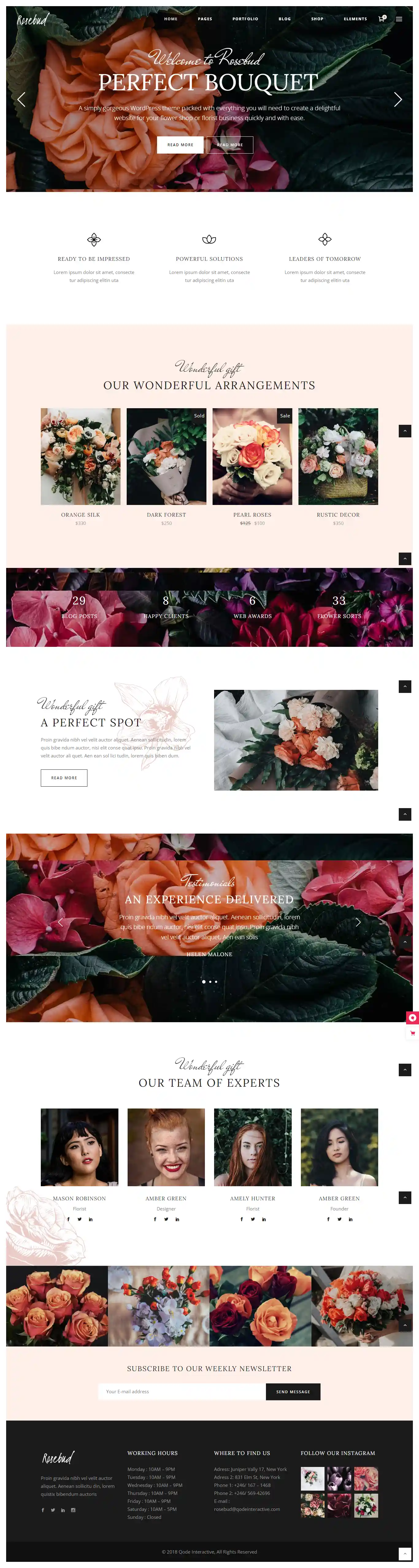 Rosebud: Mẫu Website Hoa Tươi Sự Kiện & Đám Cưới Chuẩn SEO
