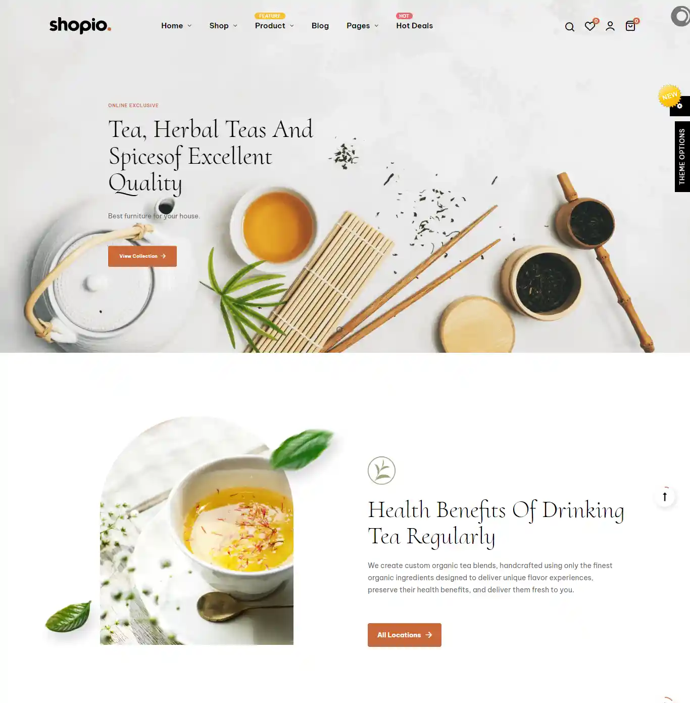 Shopio - Giao Diện Web Tiệm Trà & Quán Cà Phê Đẹp chuẩn SEO