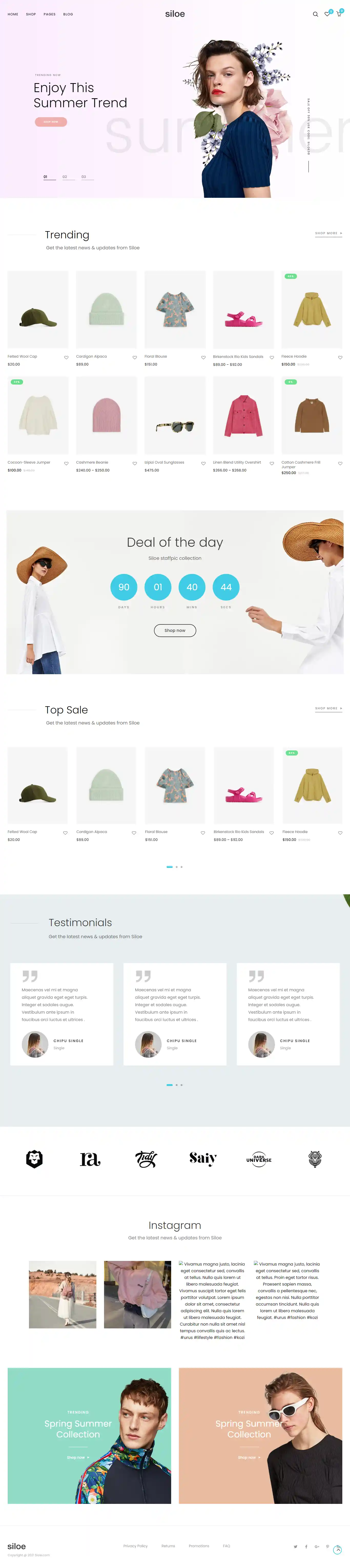 Siloe: Mẫu Website Thời Trang Quần Áo & Phụ Kiện Chuẩn SEO