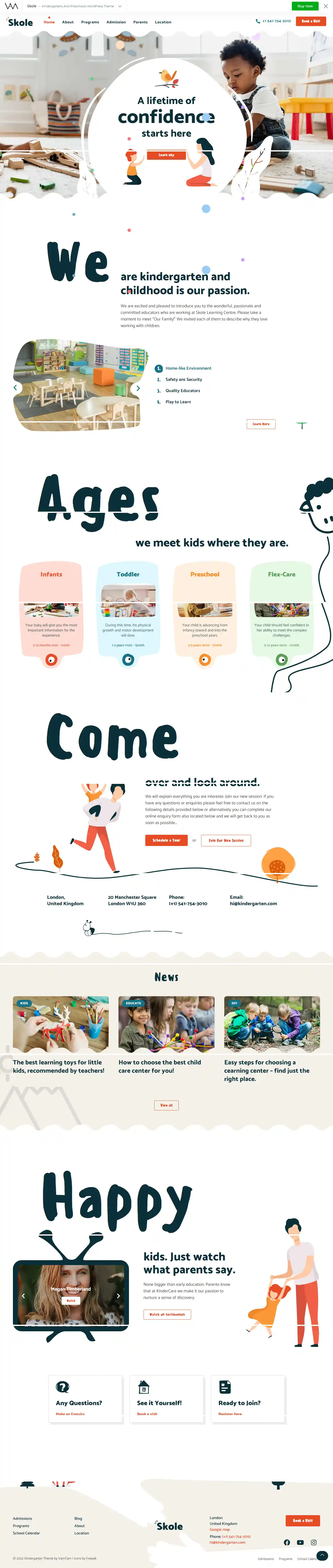 Skole - Giao Diện Web Trường Tiểu Học & Mầm Non Đẹp