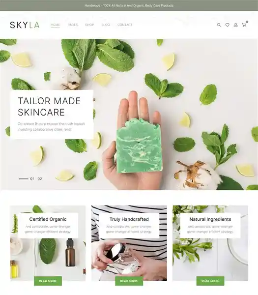 Skyla – Giao Diện Web Mỹ Phẩm Handmade Đẹp Chuẩn SEO
