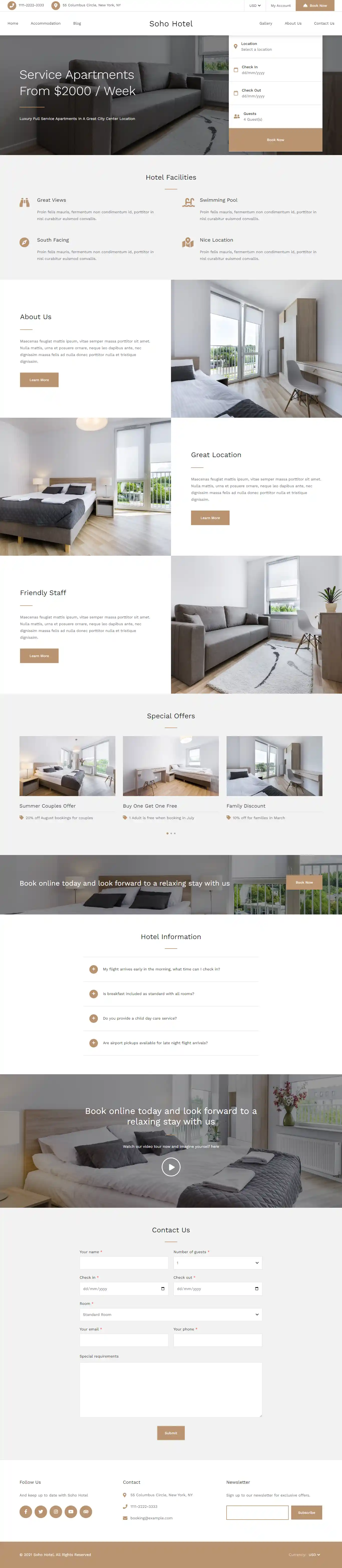 Soho Hotel: Mẫu Website Đặt Phòng Khách Sạn & Resort SEO