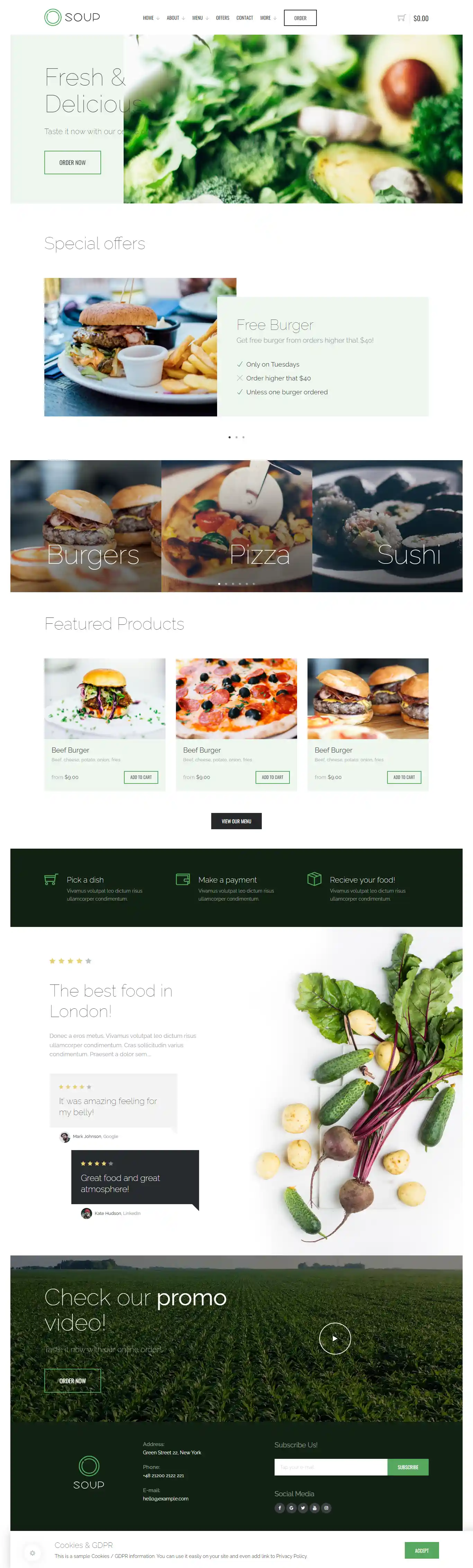 Suelo - Mẫu Website Nhà Hàng Dễ Sử Dụng & Chuẩn SEO 2026