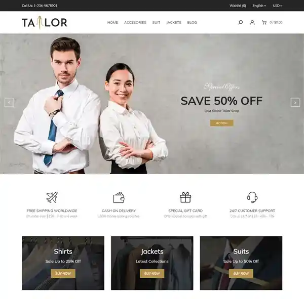 Tailor: Mẫu Website Nhà May Áo Dài & Lễ Phục Chuẩn SEO hình nền