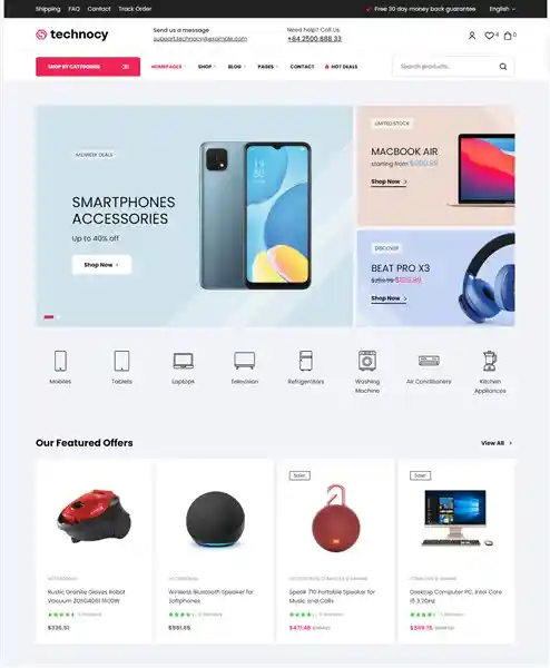 Technocy - Giao Diện Web Bán Đồ Điện Tử Đẹp Chuẩn SEO hình đại diện
