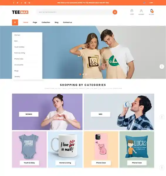 Teemax - Giao Diện Web Đồng Phục Áo Thun Đẹp Chuẩn SEO