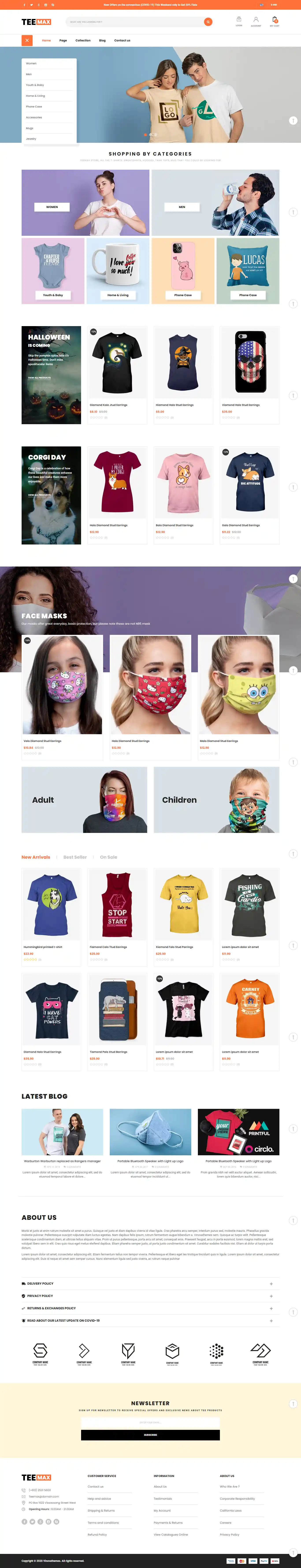 Teemax - Giao Diện Web Đồng Phục Áo Thun Đẹp Chuẩn SEO