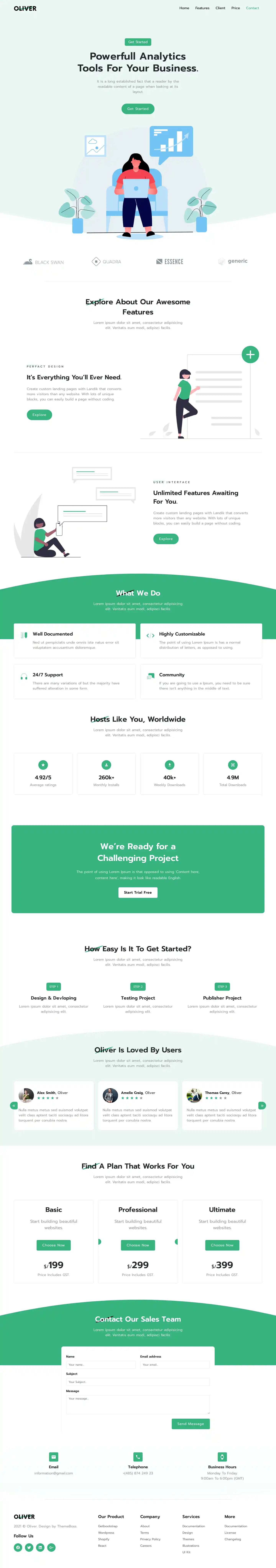 Thiết kế website Agency Oliver cho công ty quảng cáo