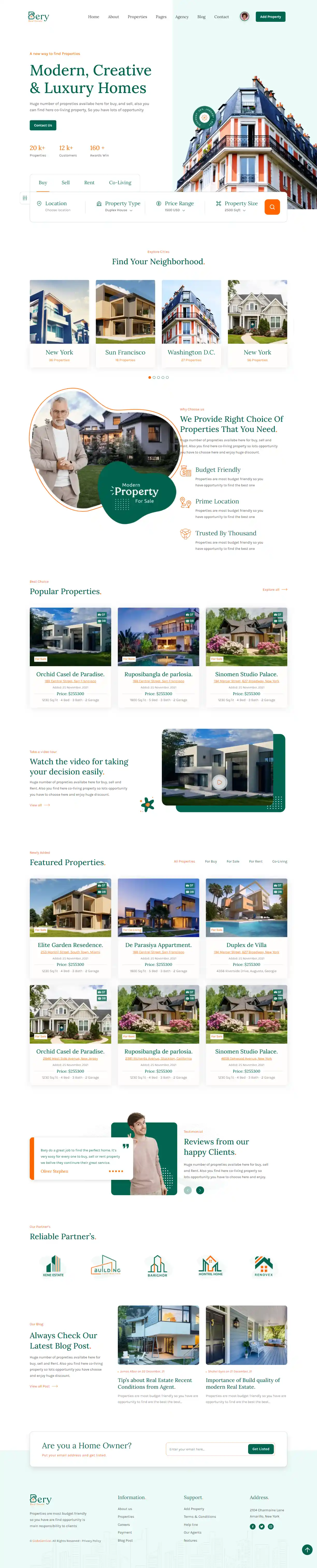 Thiết kế website bất động sản Bery chuẩn SEO