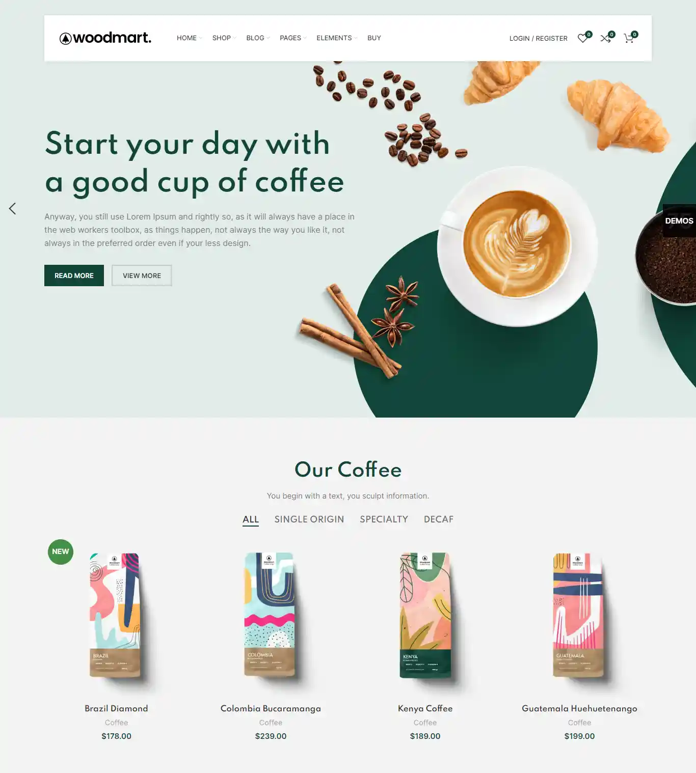 Thiết kế website cà phê Woodmart chuẩn SEO hình đại diện