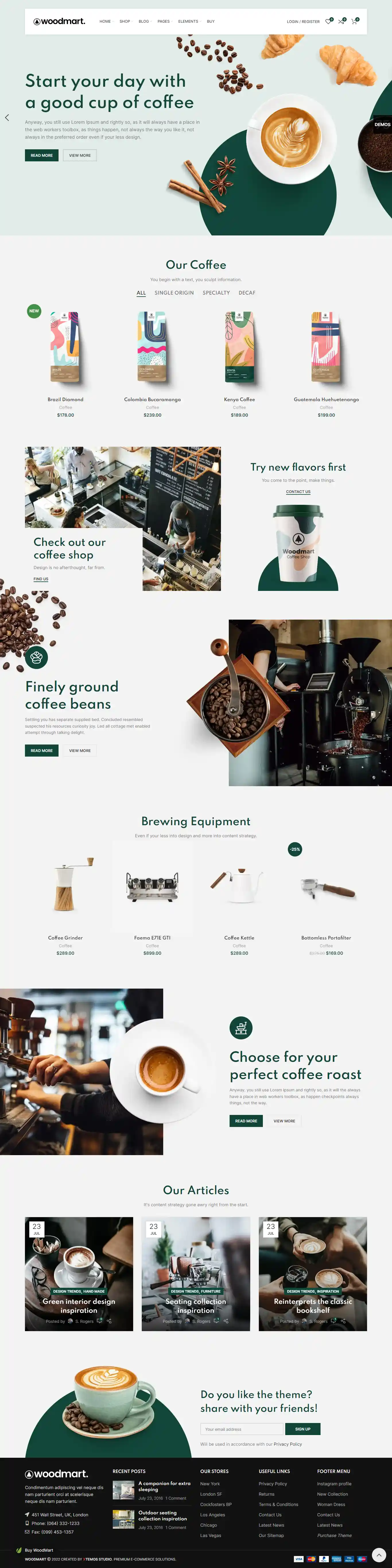 Thiết kế website cà phê Woodmart chuẩn SEO