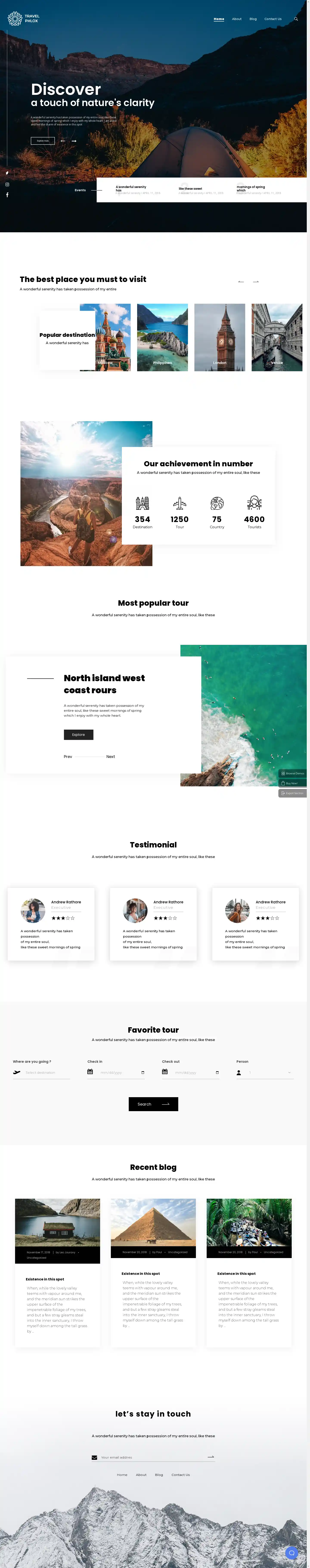 Thiết kế website du lịch Phlox chuẩn SEO