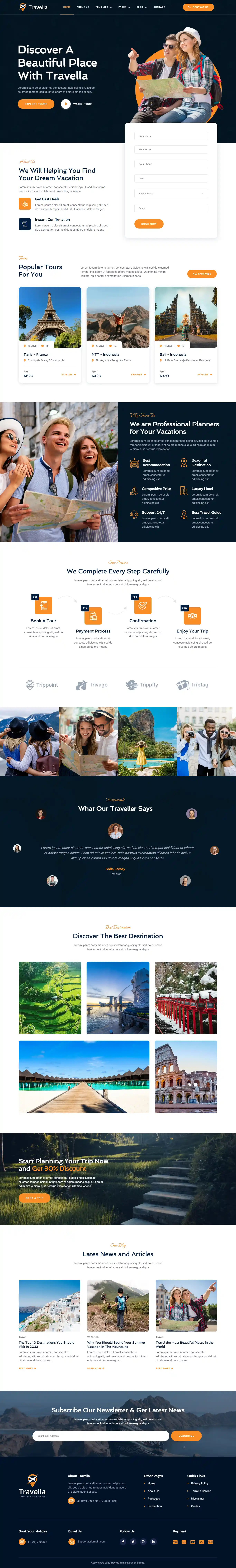 Thiết kế website du lịch Travella chuẩn SEO