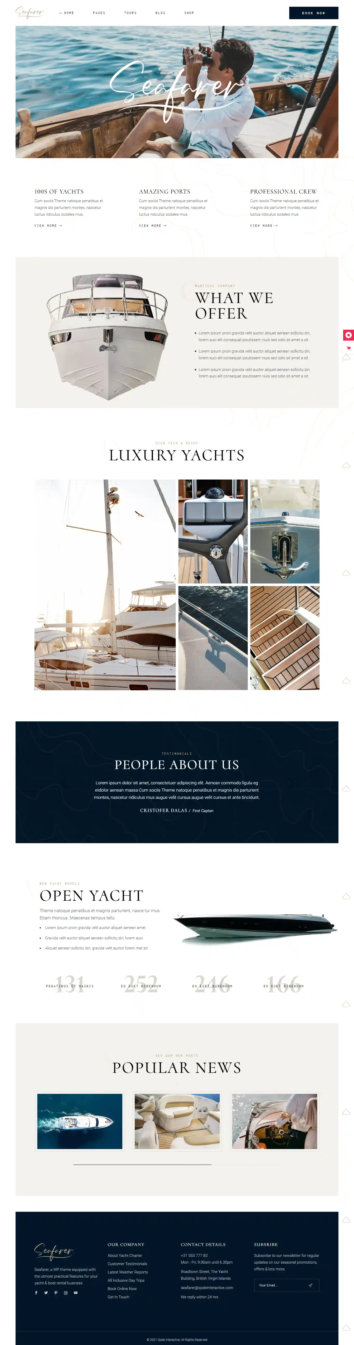 Thiết kế website du thuyền Seafarer chuẩn SEO