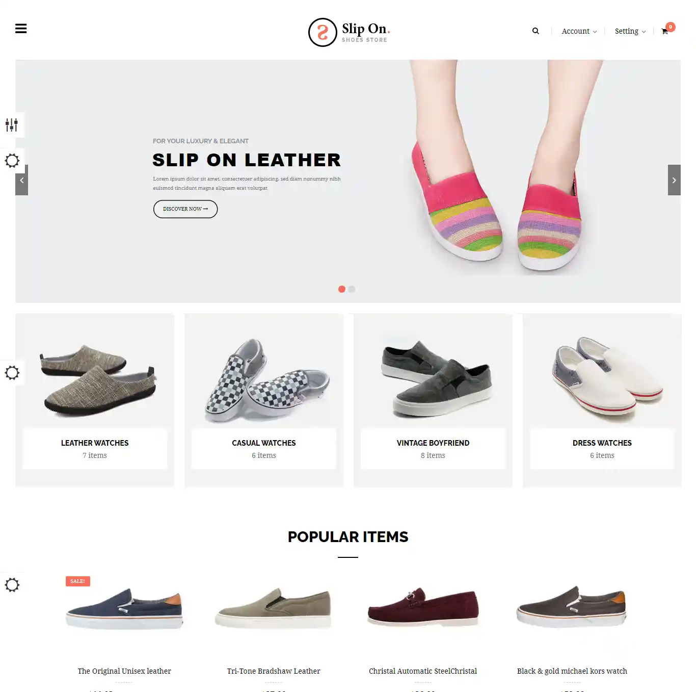 Thiết kế website giày dép Leo Slip On sang trọng, tinh tế