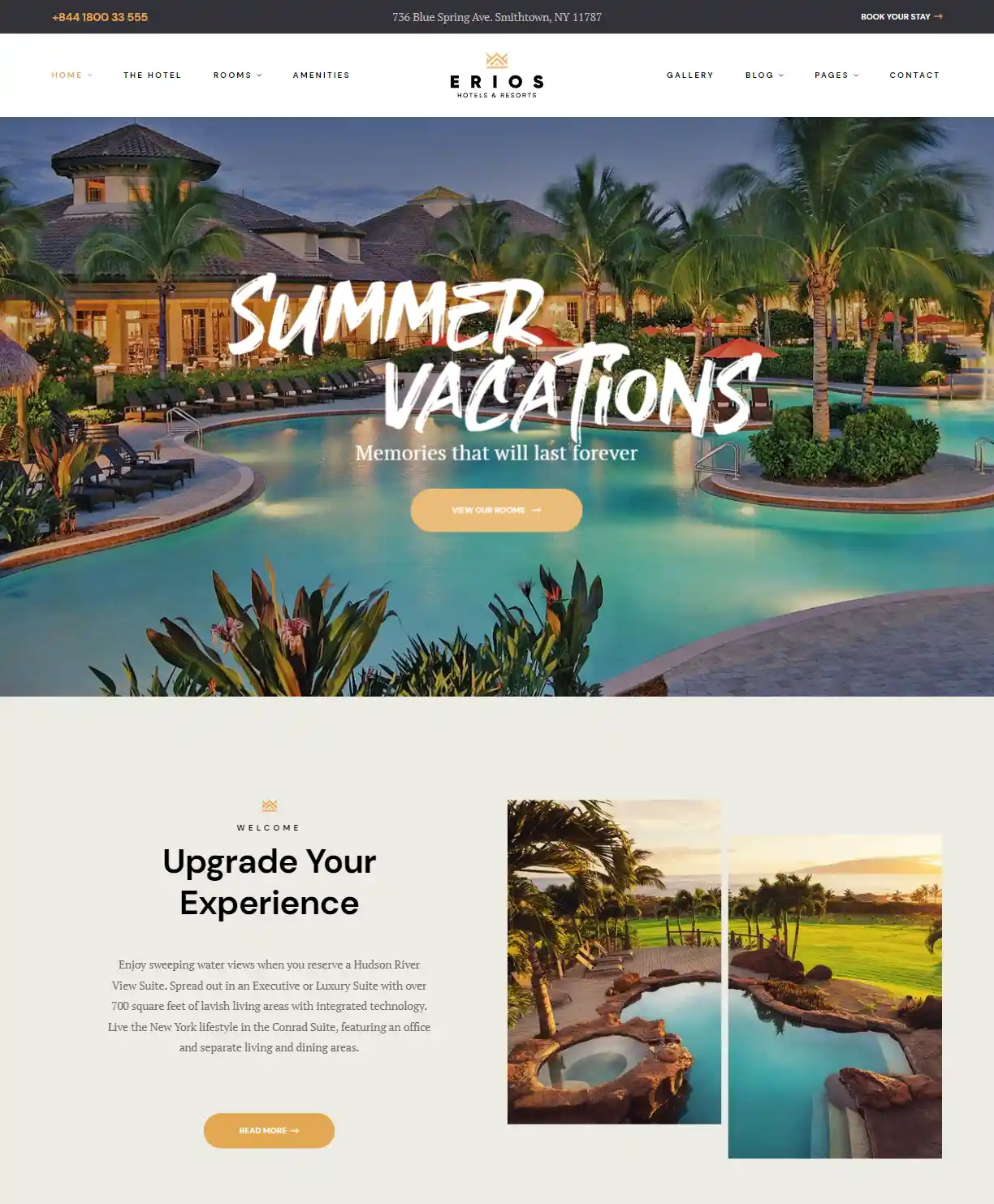 Thiết kế website khách sạn Erios chuẩn SEO