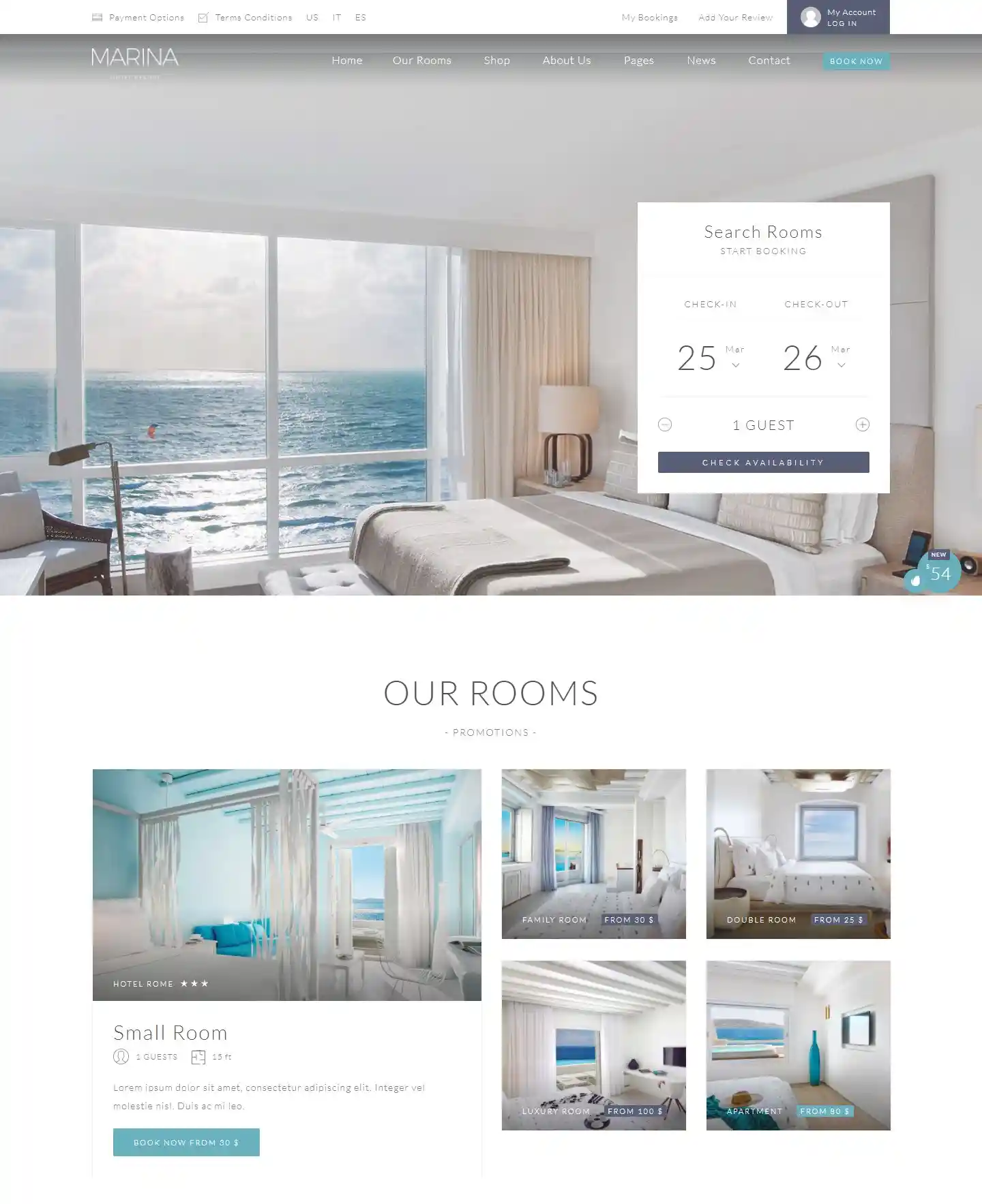 Thiết kế website khách sạn Marina chuẩn SEO