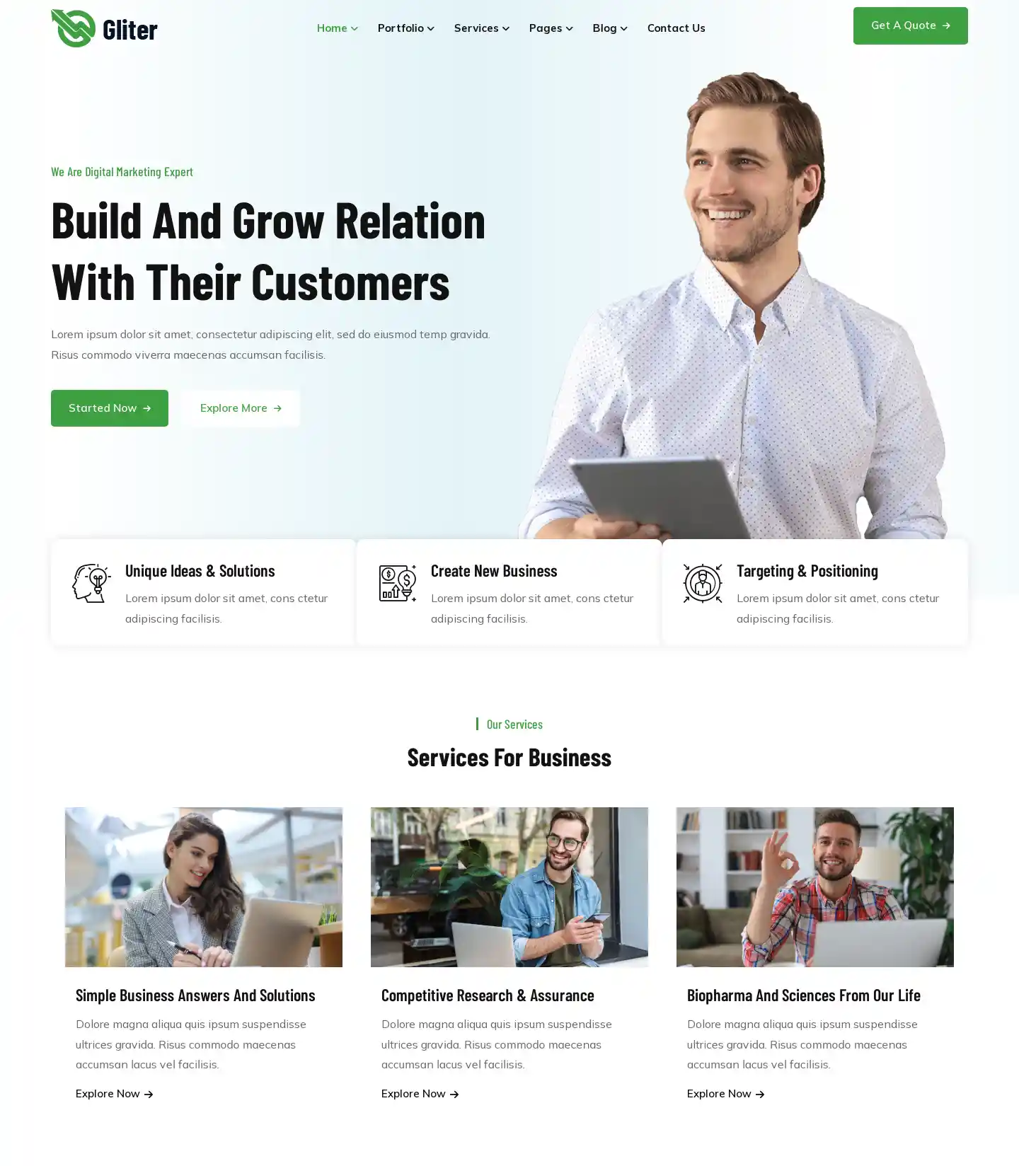 Thiết kế website Marketing Gliter chuẩn SEO hình đại diện