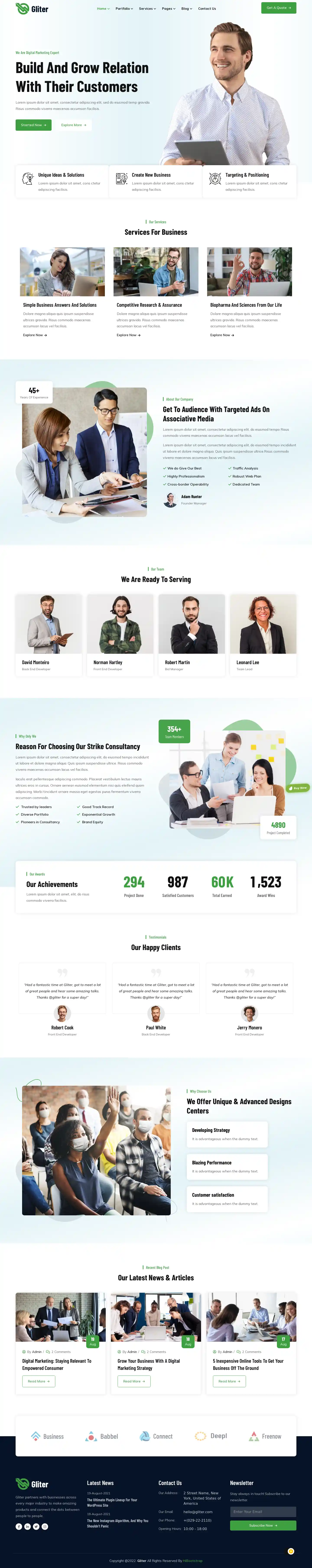 Thiết kế website Marketing Gliter chuẩn SEO