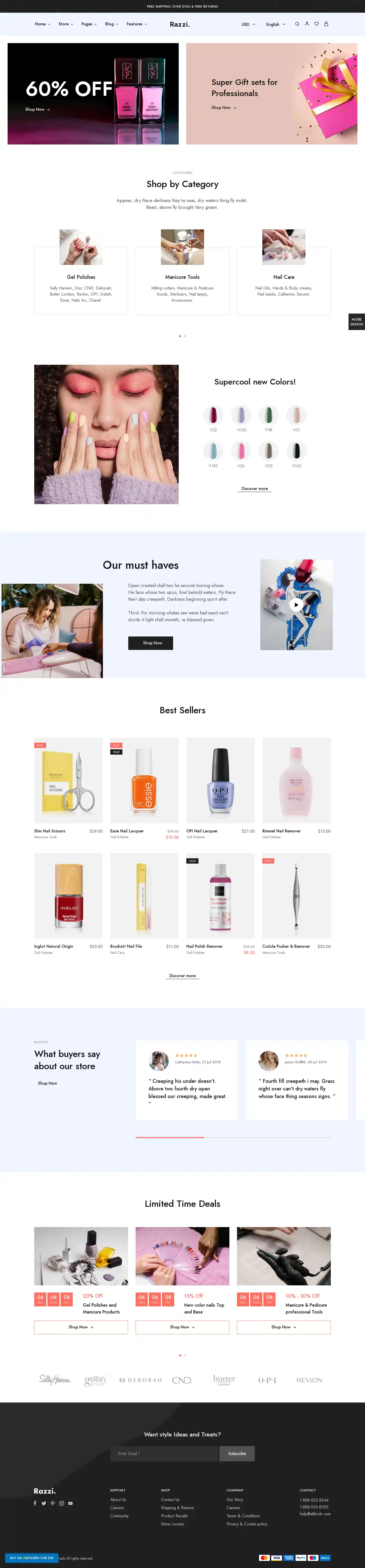 Thiết kế website Nails Razzi chuyên nghiệp cho ngành làm đẹp