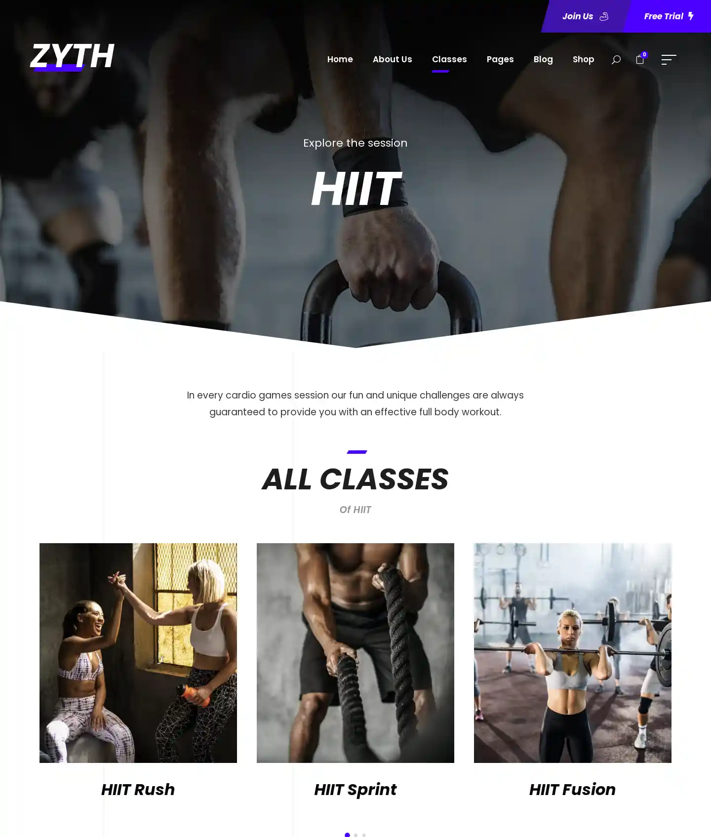 Thiết kế website phòng gym Zyth chuẩn SEO