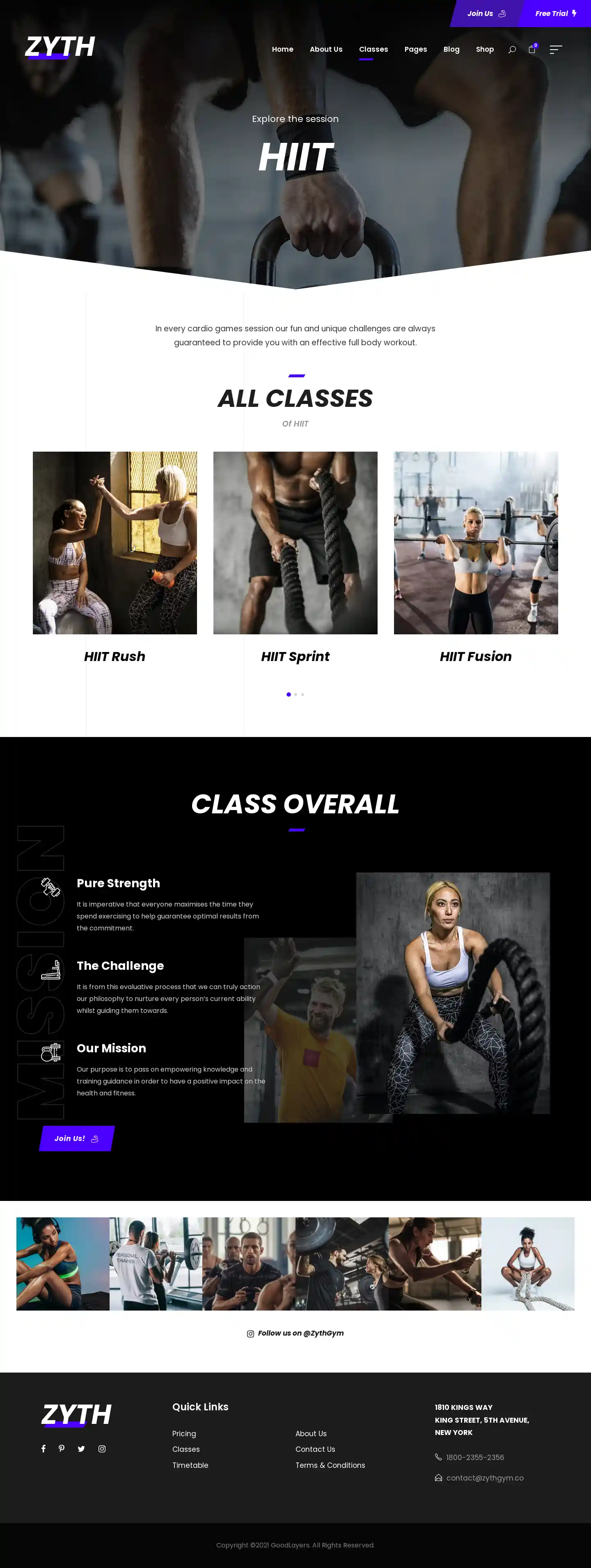 Thiết kế website phòng gym Zyth chuẩn SEO