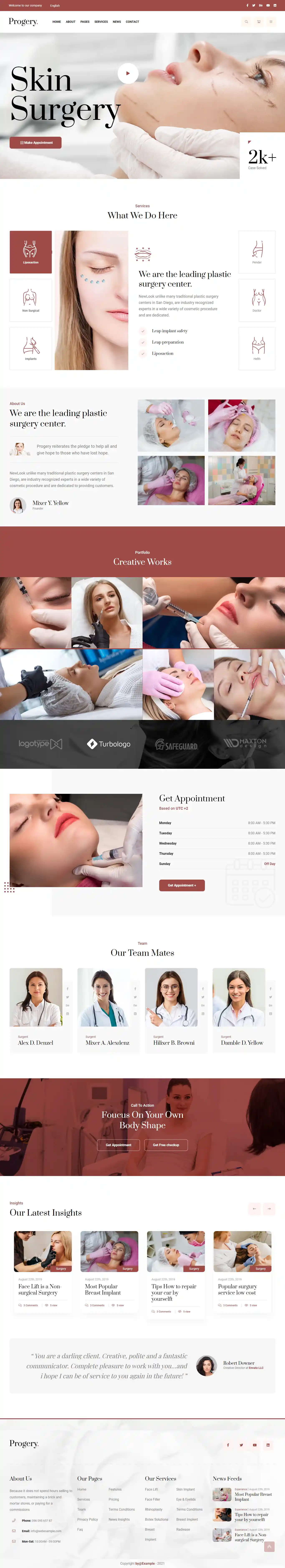 Thiết kế website thẩm mỹ viện Progery hiện đại, tinh tế