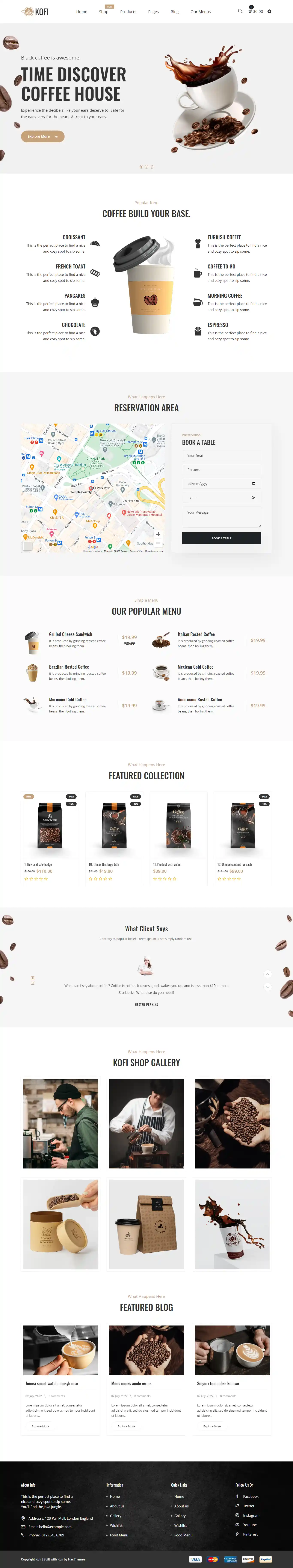 Thiết kế website tiệm cà phê Kofi chuẩn SEO