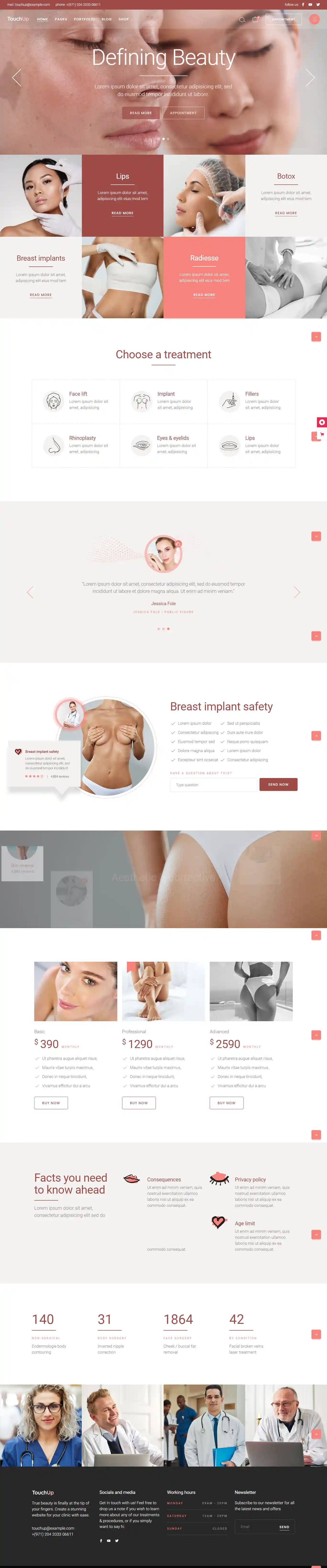 Touchup - Giao Diện Web Trung Tâm Tư Vấn Làm Đẹp