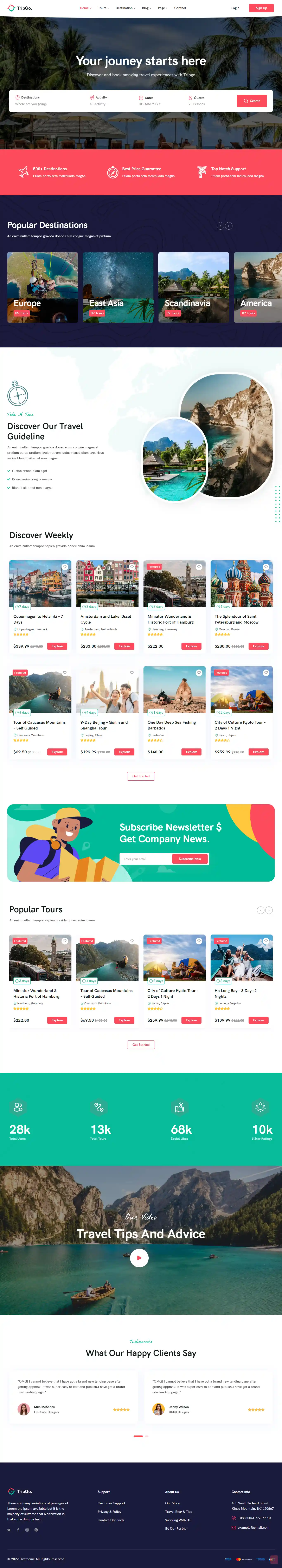 Tripgo 2: Mẫu Website Book Tour Du Lịch Đẹp & Sắc Sảo