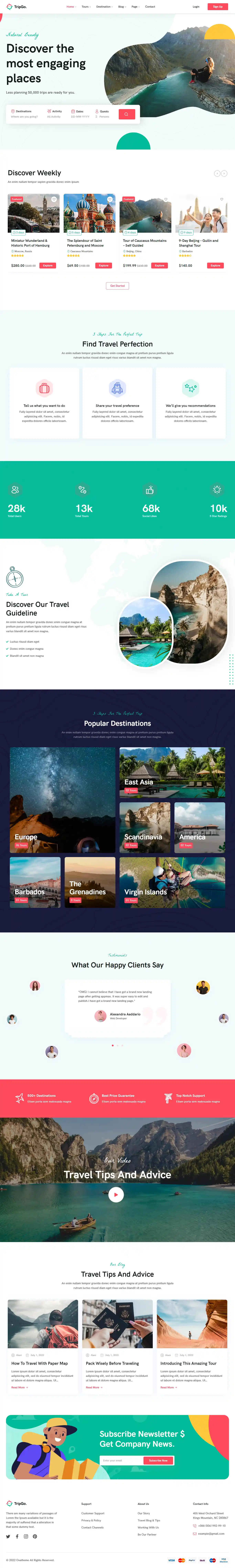 Tripgo: Mẫu Website Đặt Tour Du Lịch & Khách Sạn Chuyên Nghiệp