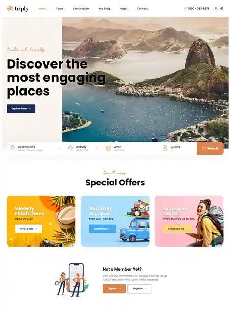 Triply: Mẫu Website Đặt Tour & Khách Sạn Chuyên Nghiệp hình đại diện