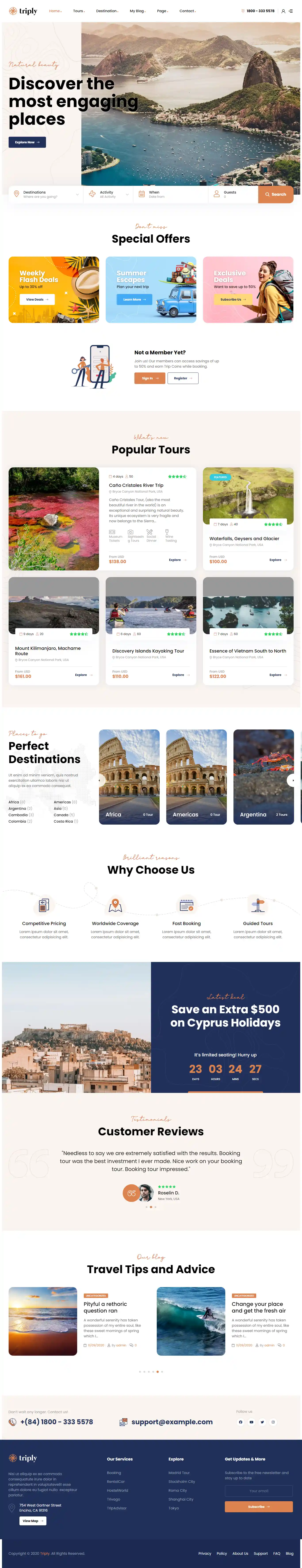 Triply: Mẫu Website Đặt Tour & Khách Sạn Chuyên Nghiệp