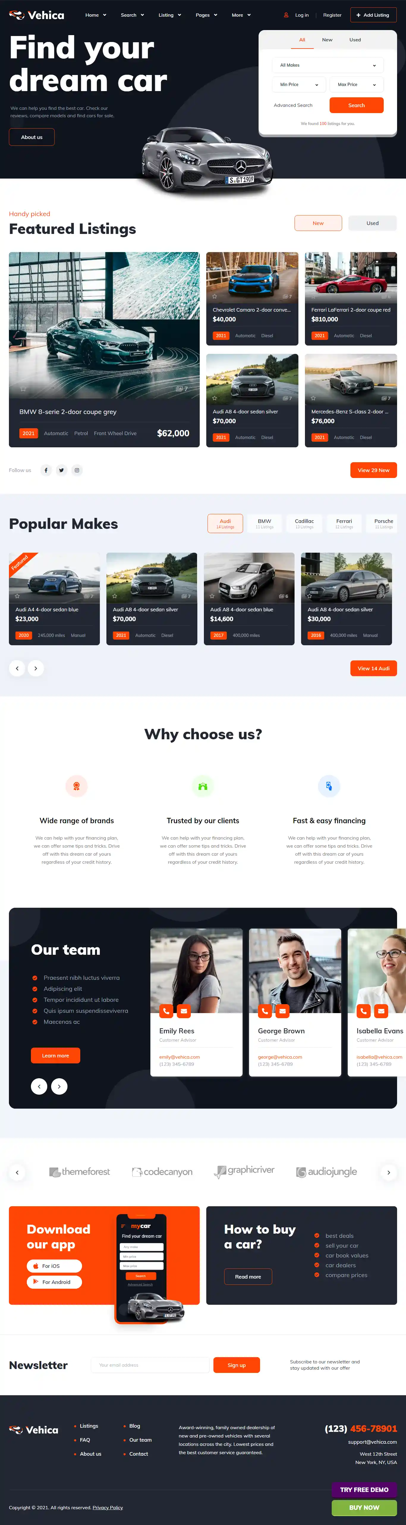 Vehica: Mẫu Website Bán Xe Hơi Chuyên Nghiệp & Chuẩn SEO