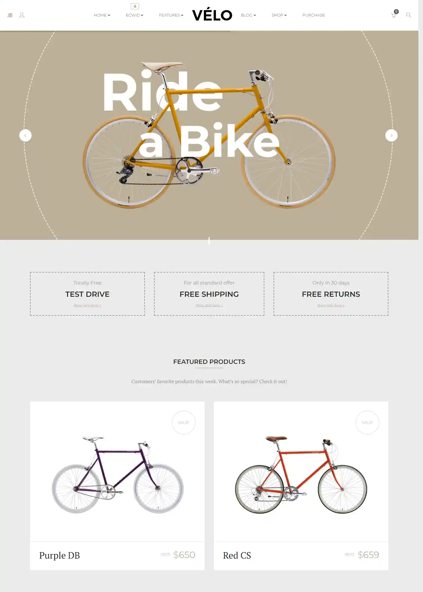 Velo – Giao diện website xe đạp hiện đại