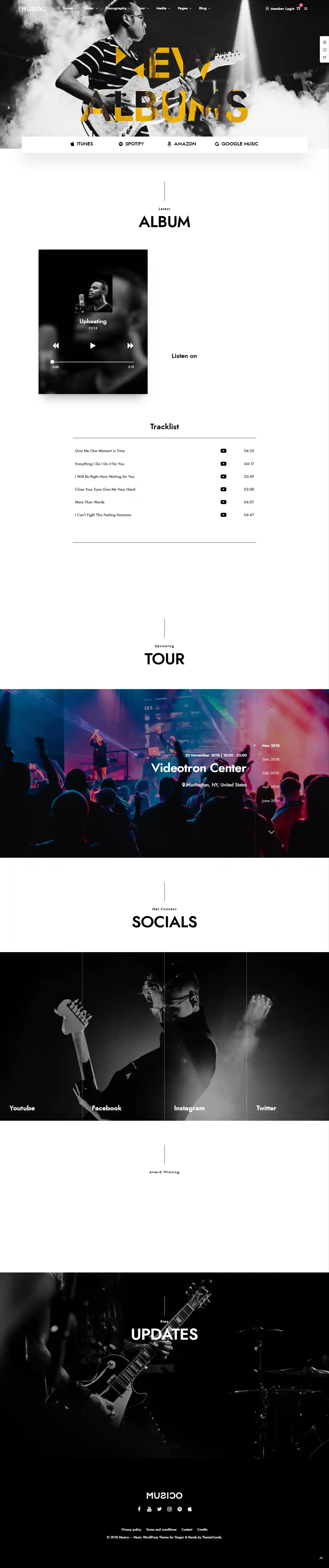 Musico: Mẫu Website Nghe Nhạc Trực Tuyến & Kiếm Tiền Ads