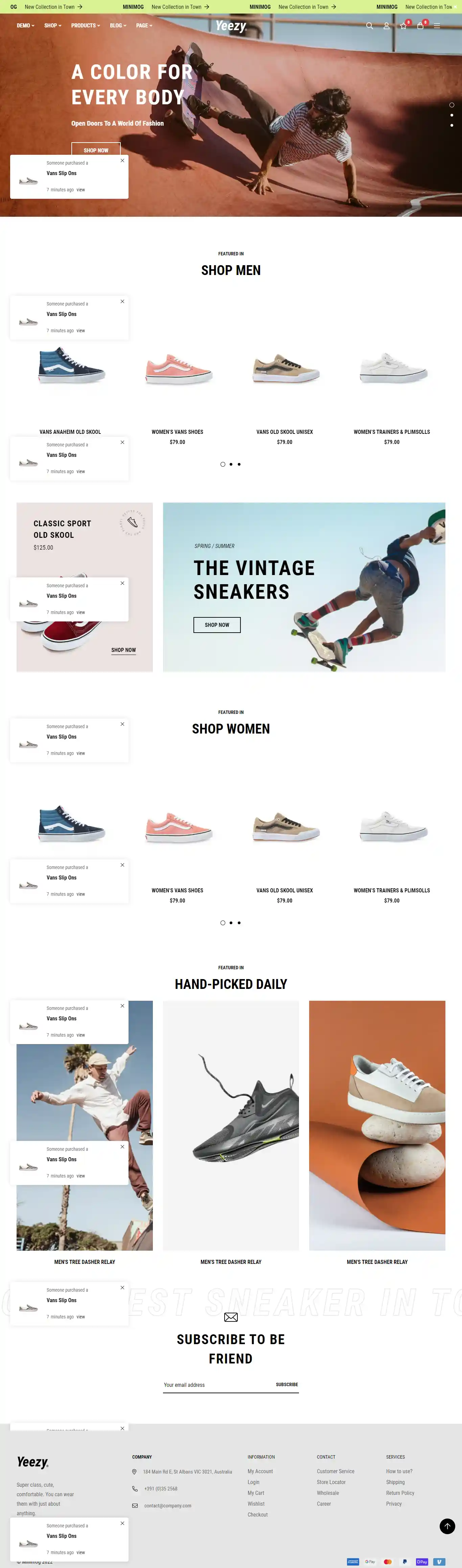 Yeezy – Giao diện website bán giày dép cao cấp