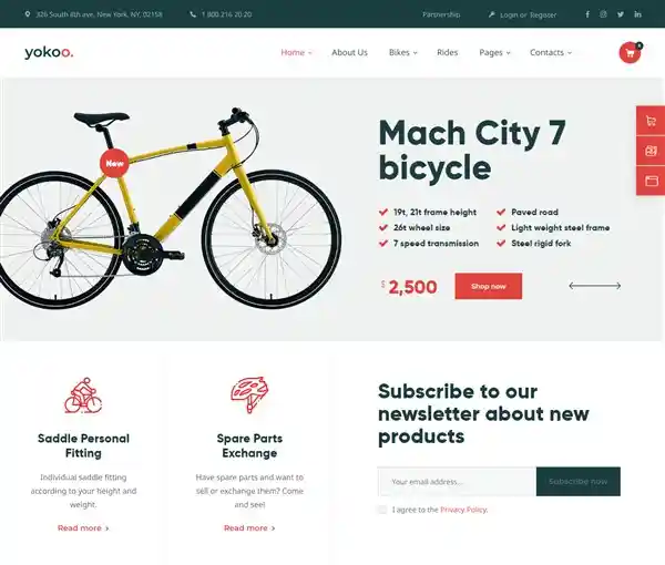 Yokoo: Mẫu Website Bán Xe Đạp & Xe Điện Đẹp