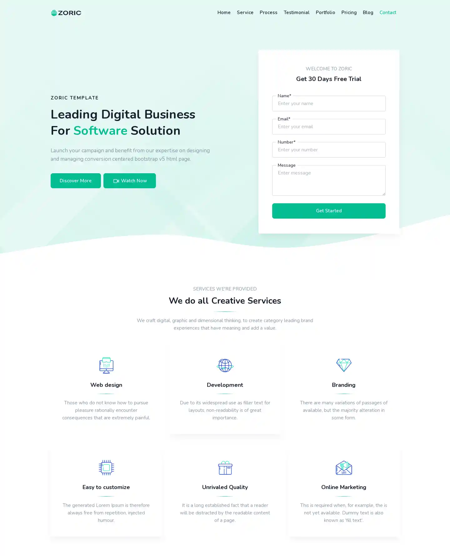 Zoric – Giao diện website dịch vụ chuyên nghiệp hình đại diện