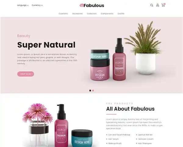 Fabulous - Giao Diện Web Mỹ Phẩm SEO tốt & đặt online